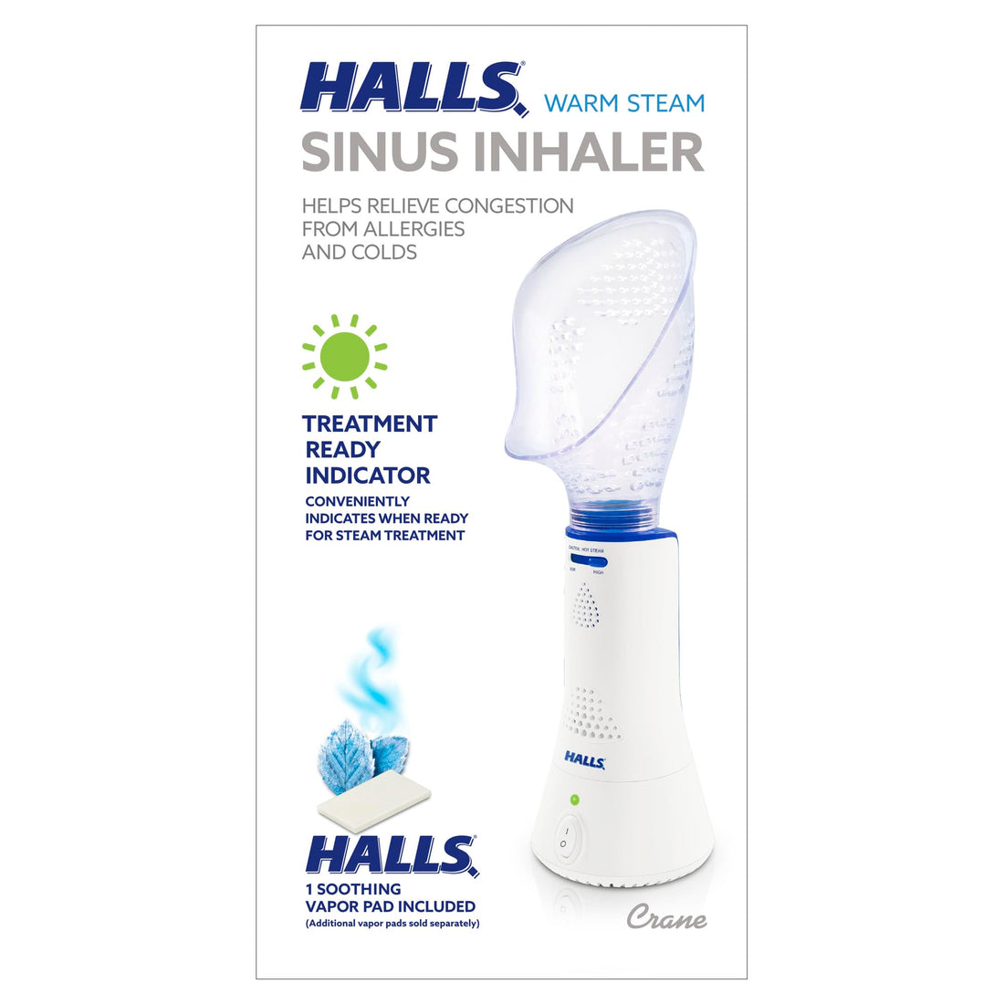Crane x HALLS Corded Personal Steam Inhaler for Sinus, Congestion, Cough, & Cold Relief Crane uk supplements