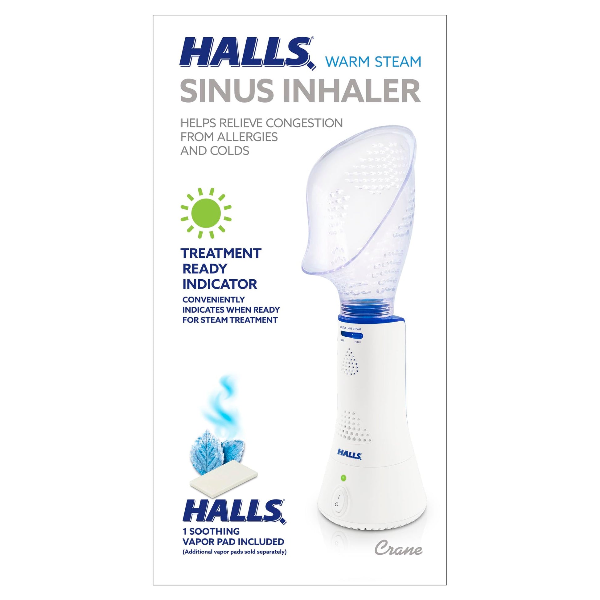 Crane x HALLS Corded Personal Steam Inhaler for Sinus, Congestion, Cough, & Cold Relief Crane uk supplements