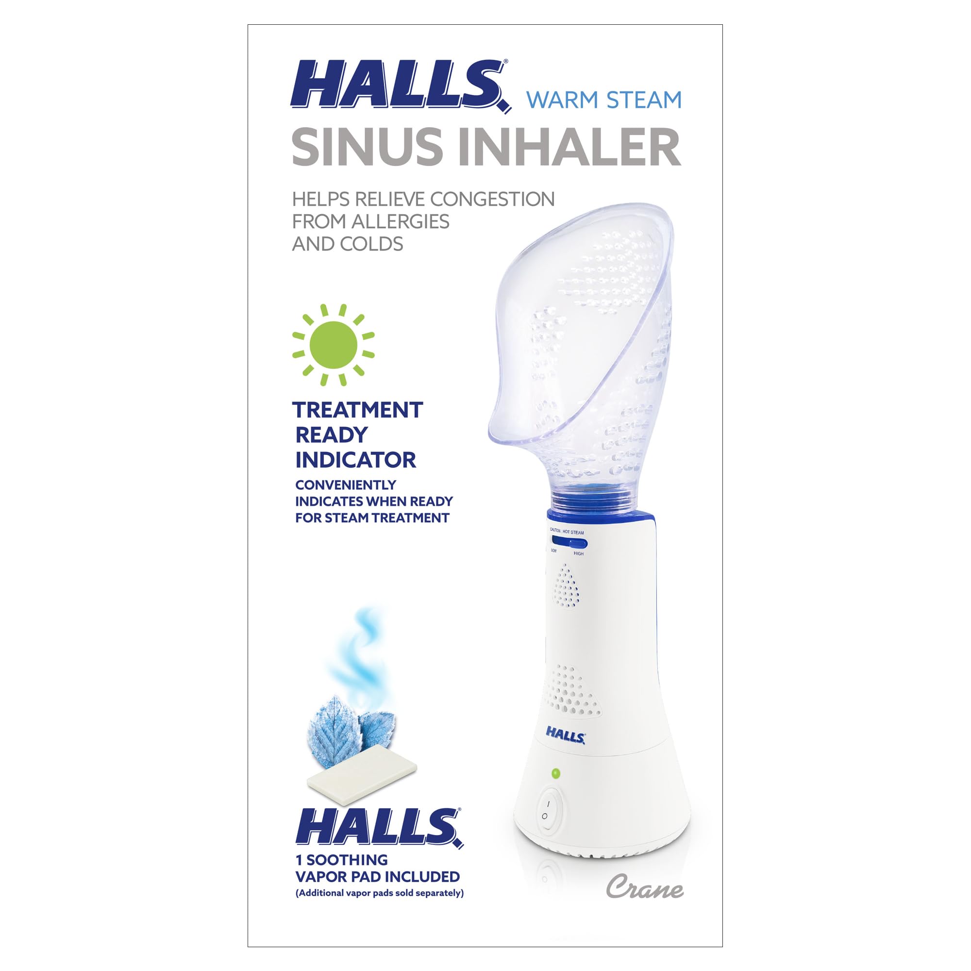 Crane x HALLS Corded Personal Steam Inhaler for Sinus, Congestion, Cough, & Cold Relief Crane uk supplements