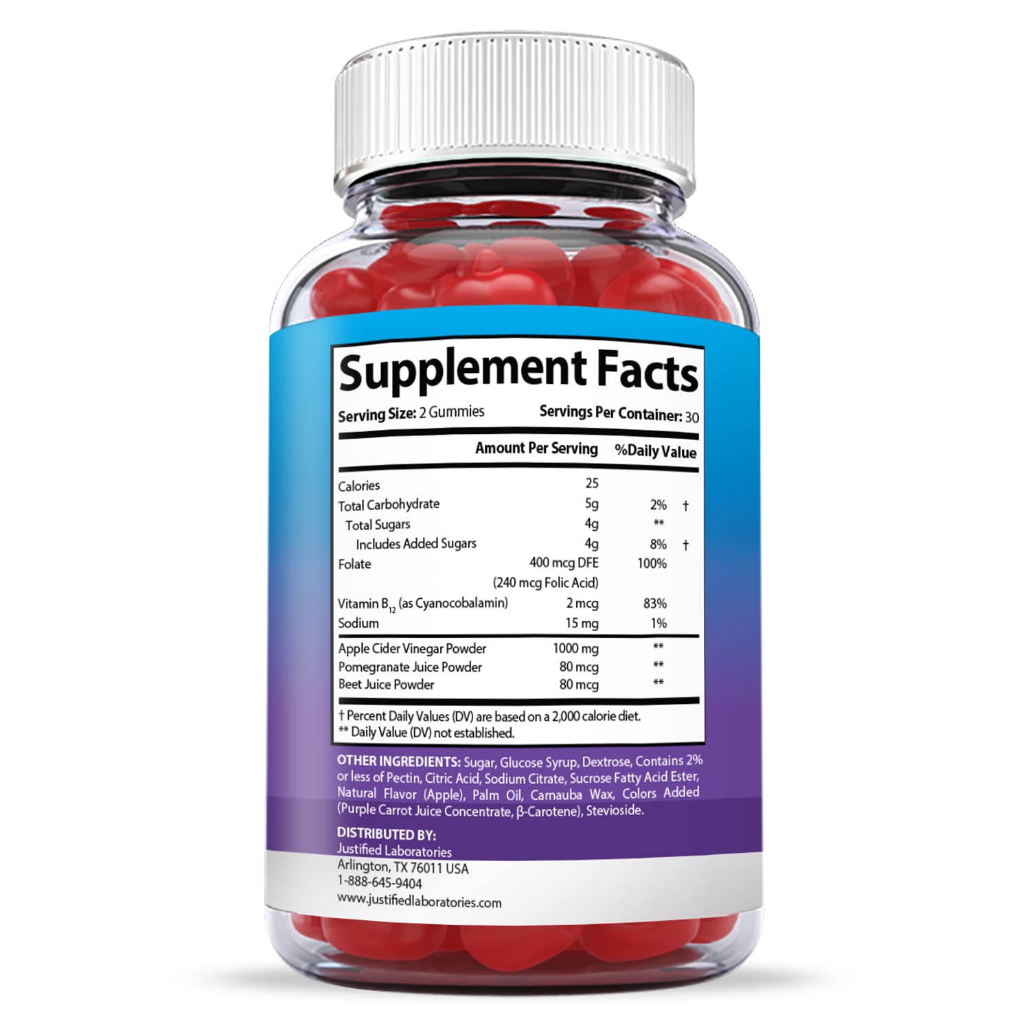 Justified Laboratories (2 Pack) Keto Blast Gummies 1000MG ACV with Pomegranate Juice Justified Laboratories uk supplements