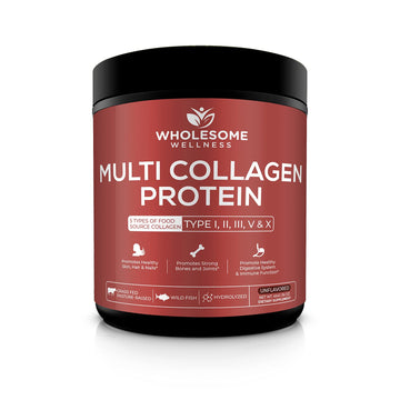 Multi Collagen Protein Powder Hydrolyzed (Type I II III V X) Grass-Fed All-in-One Super Wholesome Wellness uk supplements