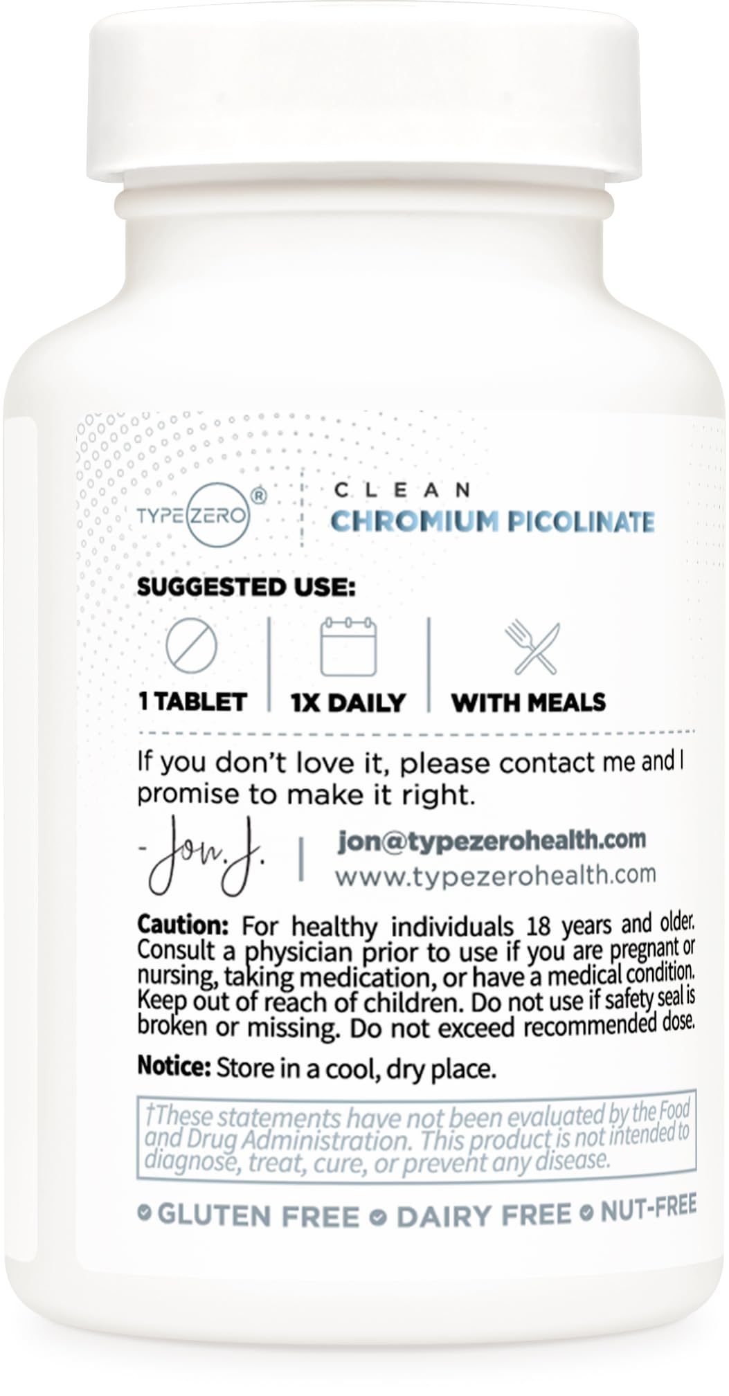 Type Zero Clean Chromium Picolinate Tablets (120 Servings, 1,000 MCG Per Serving) - Non-GMO, Gluten Free Type Zero uk supplements