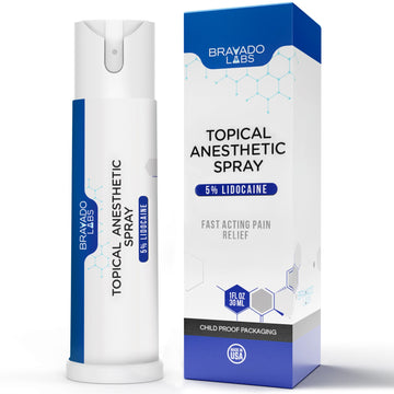 Bravado Labs 5% Lidocaine Spray Pain Relief - Maximum Strength Numbing Spray with Arnica & Emu Oil - Topical Anesthetic for Burns, Pain & Itch Relief - 1oz Bravado Labs uk supplements