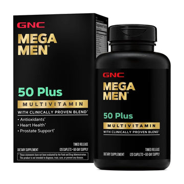 GNC Mega Men 50 Plus Multivitamin | Antioxidants | Heart Health | Prostate and Circulatory Support | 120 Count GNC uk supplements