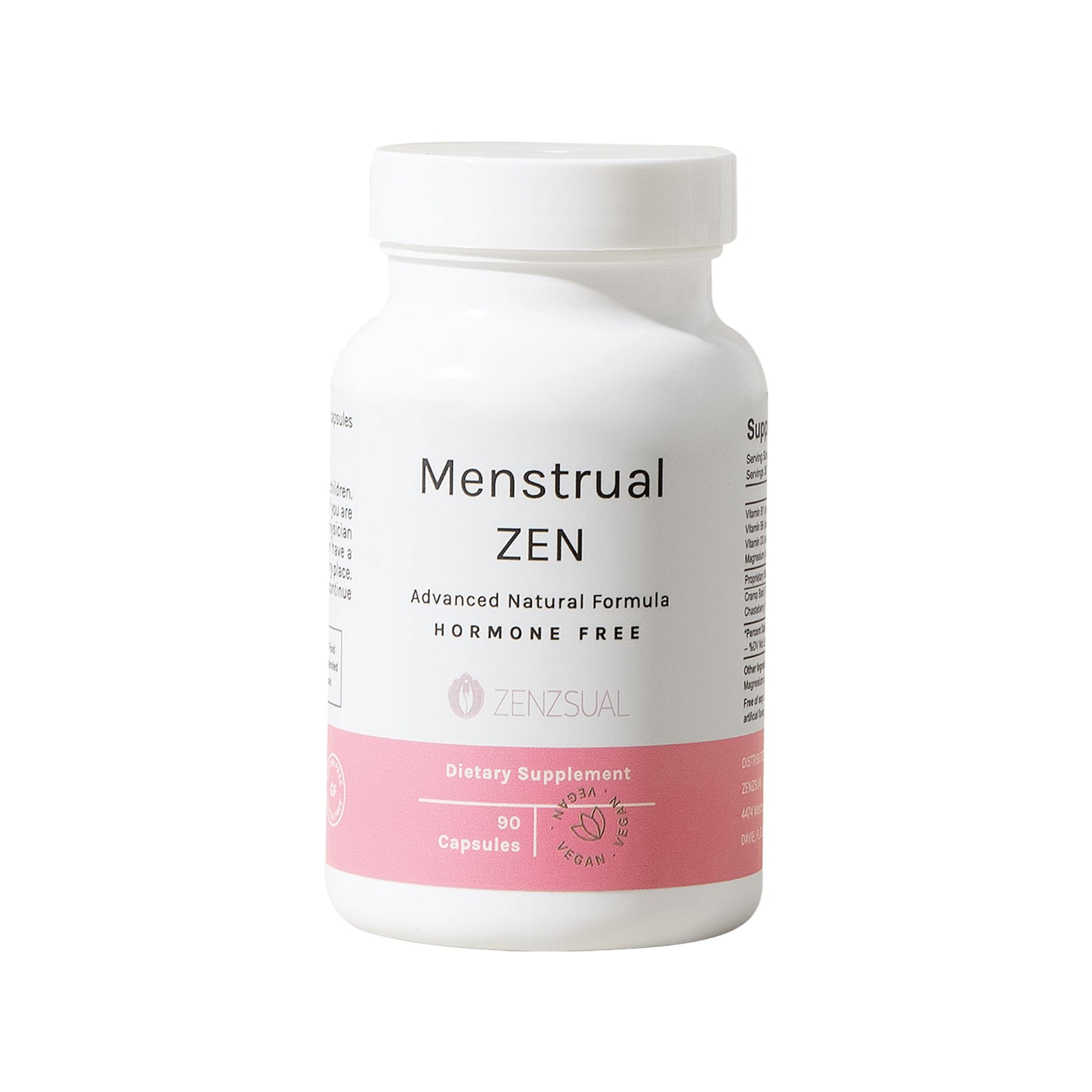 ZENZSUAL Menstrual Zen Natural and Hormone-Free Supplement – Support for Menstrual Cramps, Mood Swings and Period Pain – Diuretic Effect (90 Capsules / 2.7 Oz) ZENZSUAL uk supplements