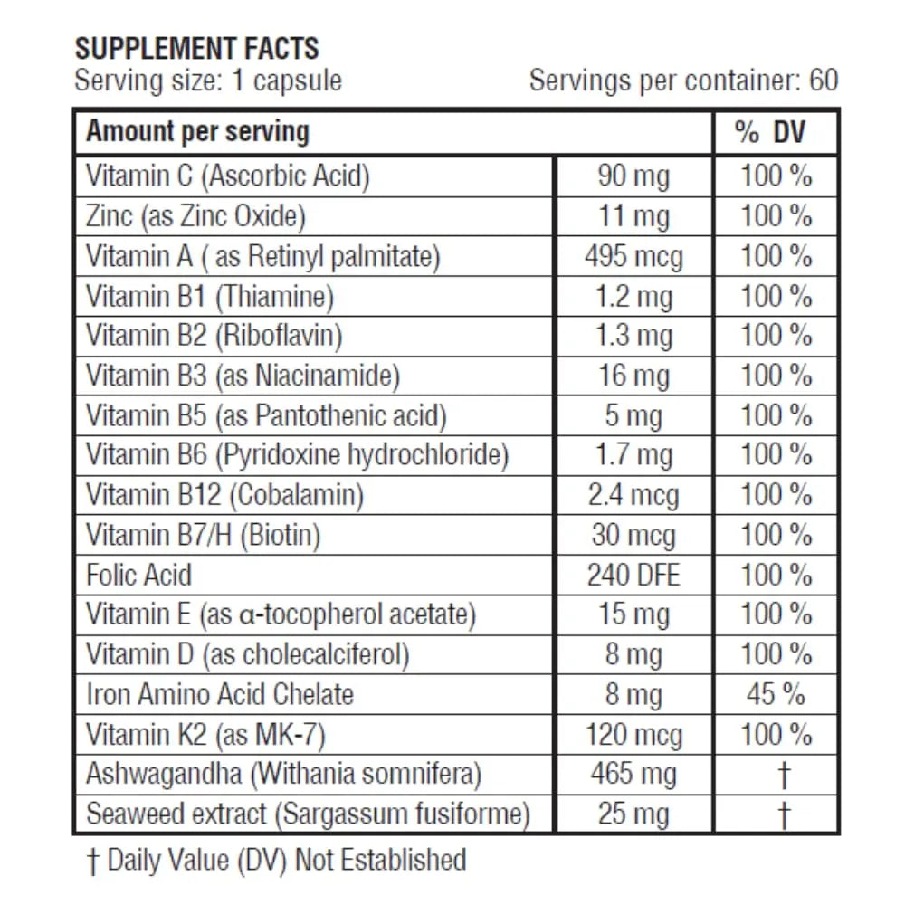 obel Daily Multivitamin | with Ashwaganda and Seaweed | Optimum Health for Adults obel uk supplements