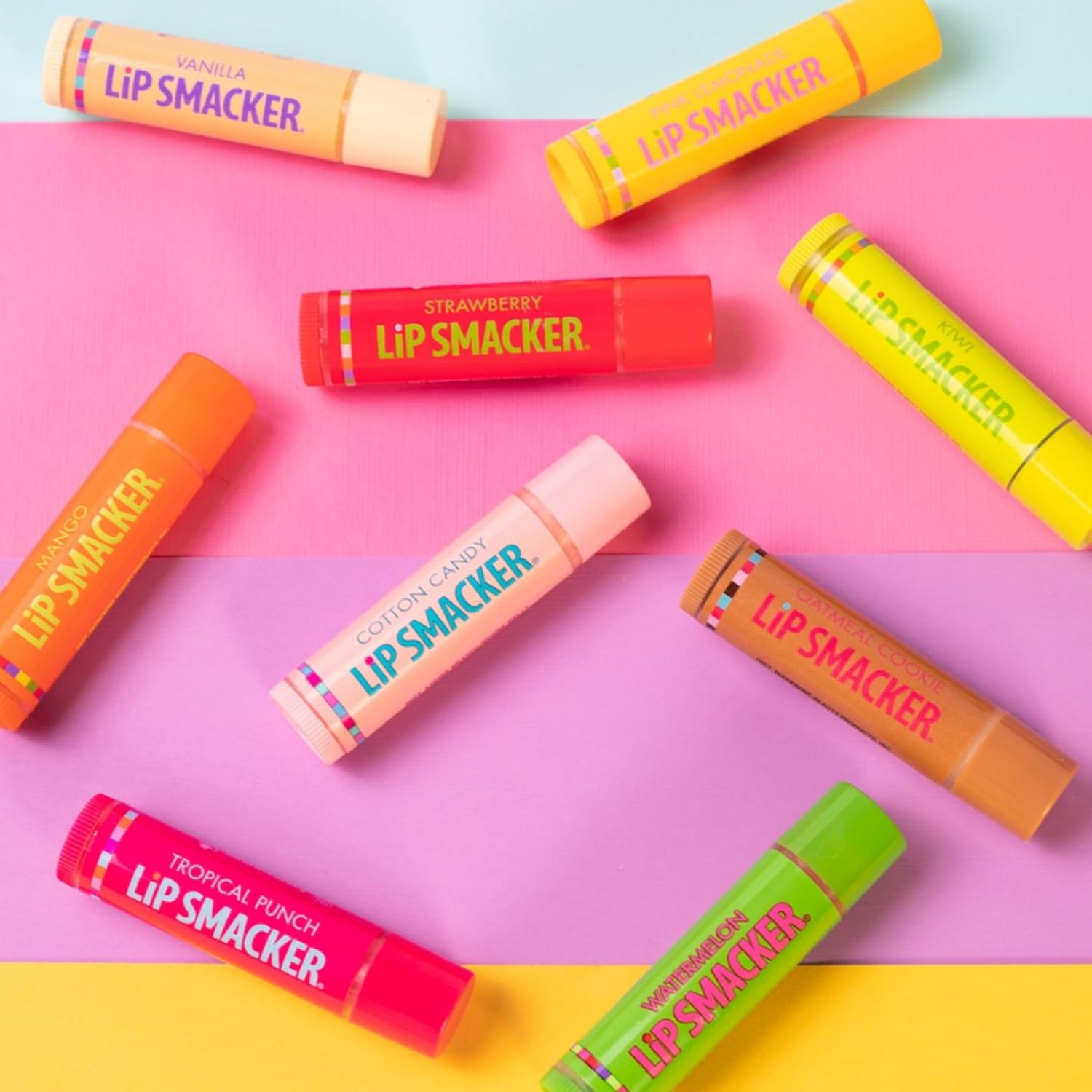 Lip Smacker Original & Best Holiday Flavored Lip Balm Party Pack, Oatmeal Cookie, Vanilla, Mango, Watermelon, Tropical Punch, Cotton Candy, Kiwi, Strawberry, Clear Lip Smacker uk supplements