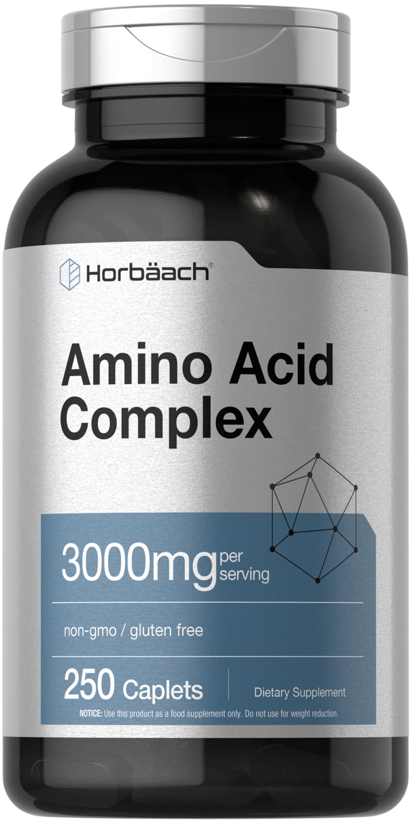 Horbäach Amino Acid Complex 3000mg | 250 Caplets | Non-GMO, Gluten Free Supplement Horbäach uk supplements