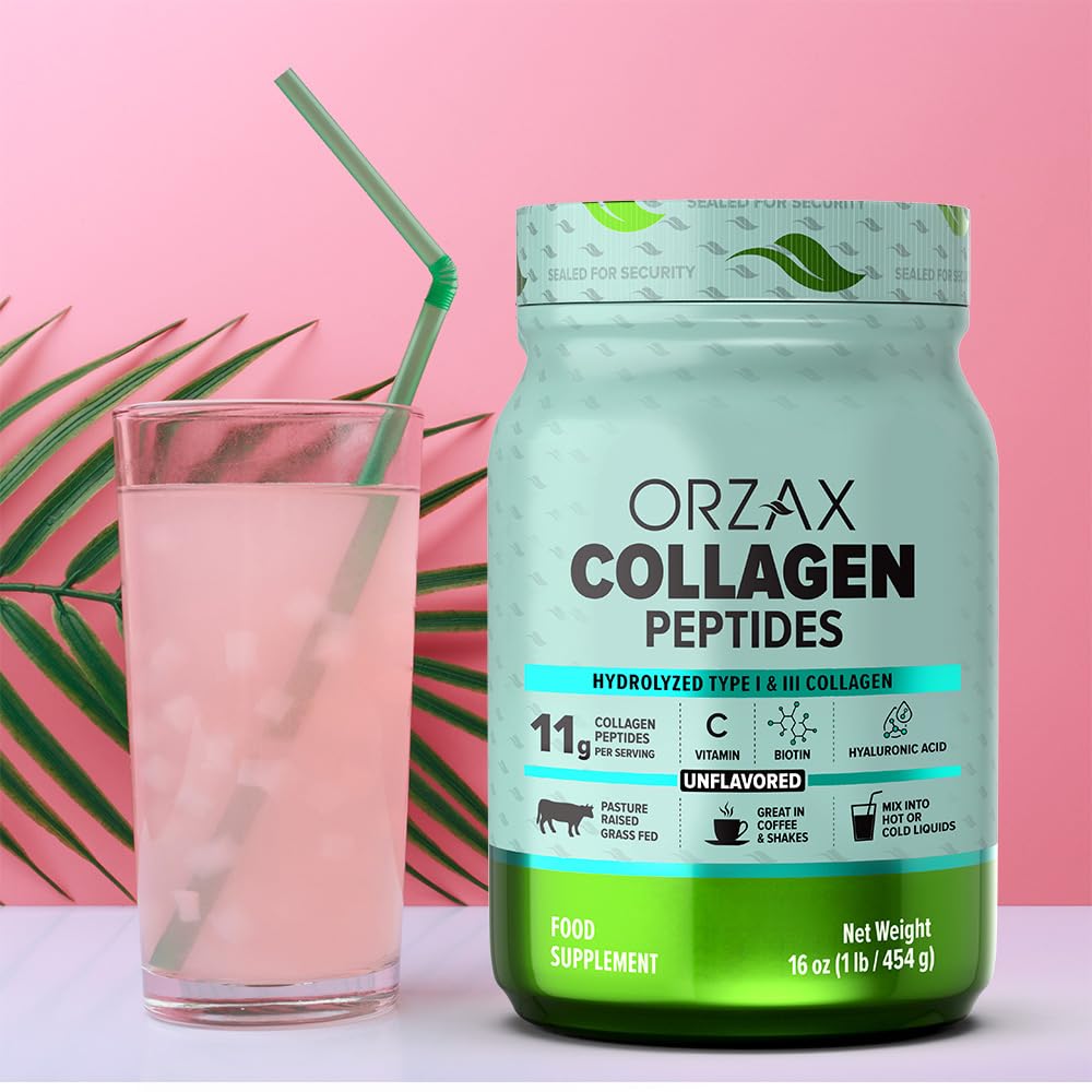 ORZAX Collagen Peptides Powder Unflavored - Hair, Skin and Nails Vitamins - Bone ORZAX uk supplements
