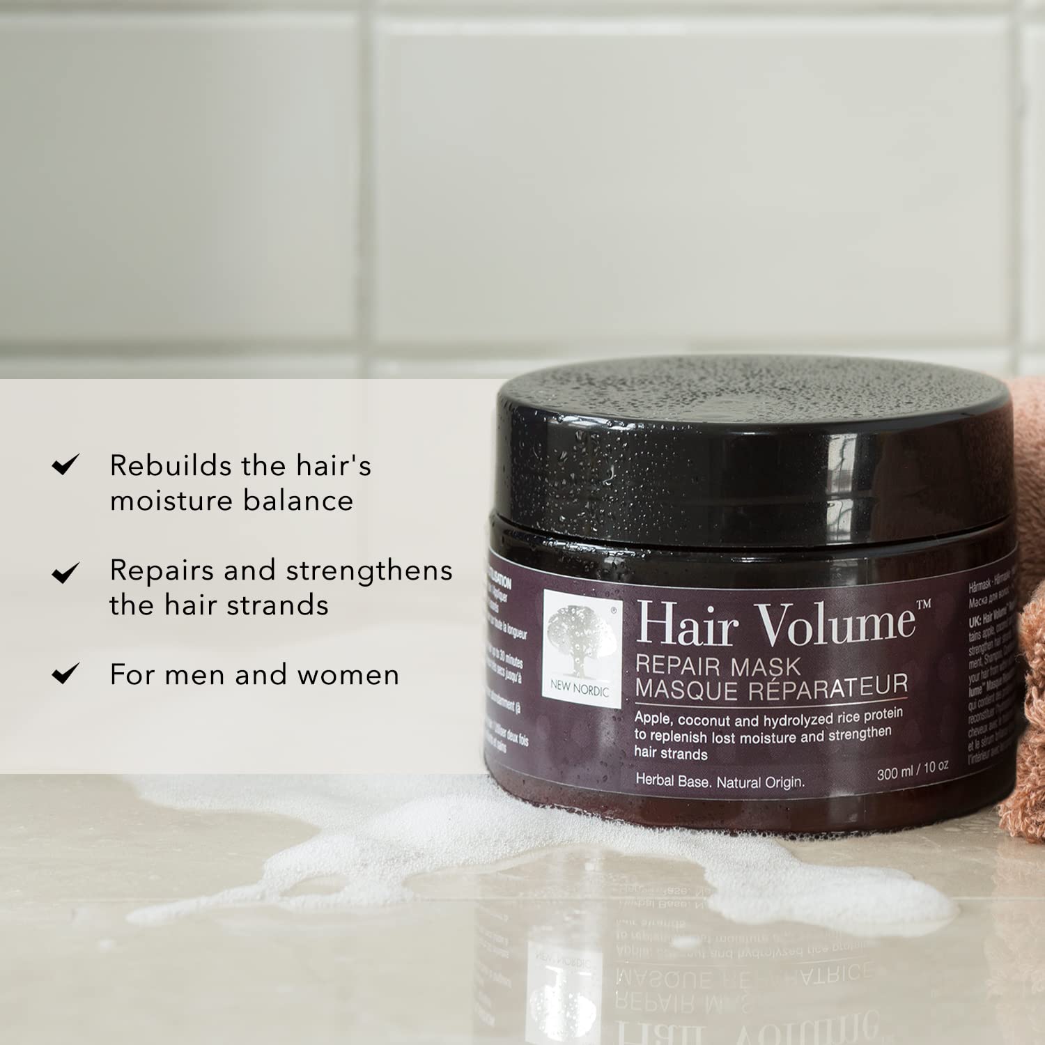 NEW NORDIC Hair Volume Repair Mask for Dry Damaged Hair & Natural Growth, Rebuild Moisture Balance, Volumize & Strengthen, 10 oz NEW NORDIC uk supplements