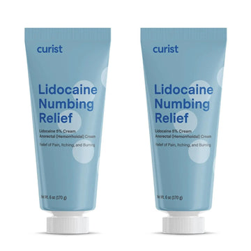Curist 5% Lidocaine Cream Maximum OTC Strength Topical Pain Relief OTC - 12 oz (Pack of 2) XL Tube 5 Percent Lidocaine Numbing Cream to Numb Effectively (2 Pack - 6 oz Tube) Curist uk supplements