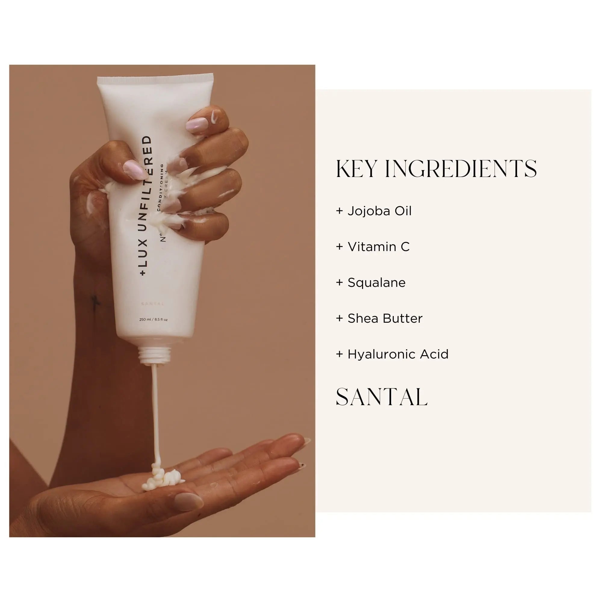 '+ Lux Unfiltered Tall Pour N°14 Body Lotion for Women - Moisturizing Body Cream with Jojoba, Squalane, Shea Butter, Vitamin C & Hyaluronic Acid - Hydrating Body Lotion, Non-Greasy - Santal '+ Lux Unfiltered uk supplements