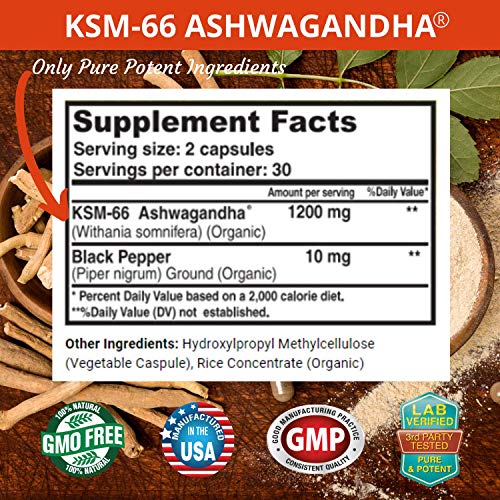 FRESH HEALTHCARE Ashwagandha Capsules KSM 66-1200mg Pure and Potent FRESH HEALTHCARE uk supplements