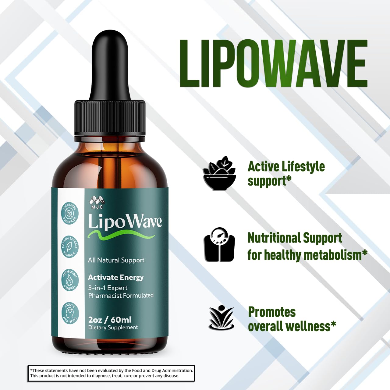 Lipowave Drops, Official LipoWave Drops with All Natural Ingredients, Advanced Overall Health and Wellness Vitamin Supplement Premium Formula for Maximum Strength Multivitamin Support (30 Servings) MJO uk supplements