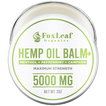 Hemp Oil Balm with Arnica, Camphor, Menthol & Peppermint, Herbal Cooling Balm for Muscles, Joints, Knees, Back & Body, Made in USA, 2oz FOXLEAF uk supplements