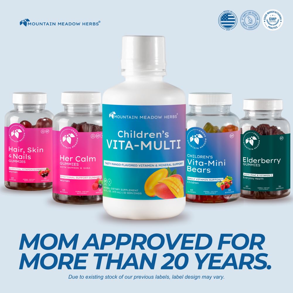 Mountain Meadow Herbs Children's Vita-Multi: Blended Vitamin & Mineral Supplement - Fast Absorbing Liquid Kids Vitamins with Fruits, Greens, and Eye-Protecting Lutein (16 oz.) Mountain Meadow Herbs uk supplements