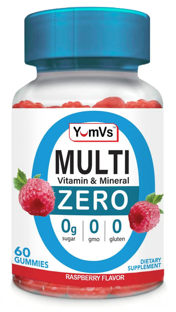 YUM-V'S Multivitamin Zero Gummies by YumVs | Sugar-Free Vitamins Supplement for Women & Men | Chromium, Thiamine, and Magnesium | YUM-V'S uk supplements