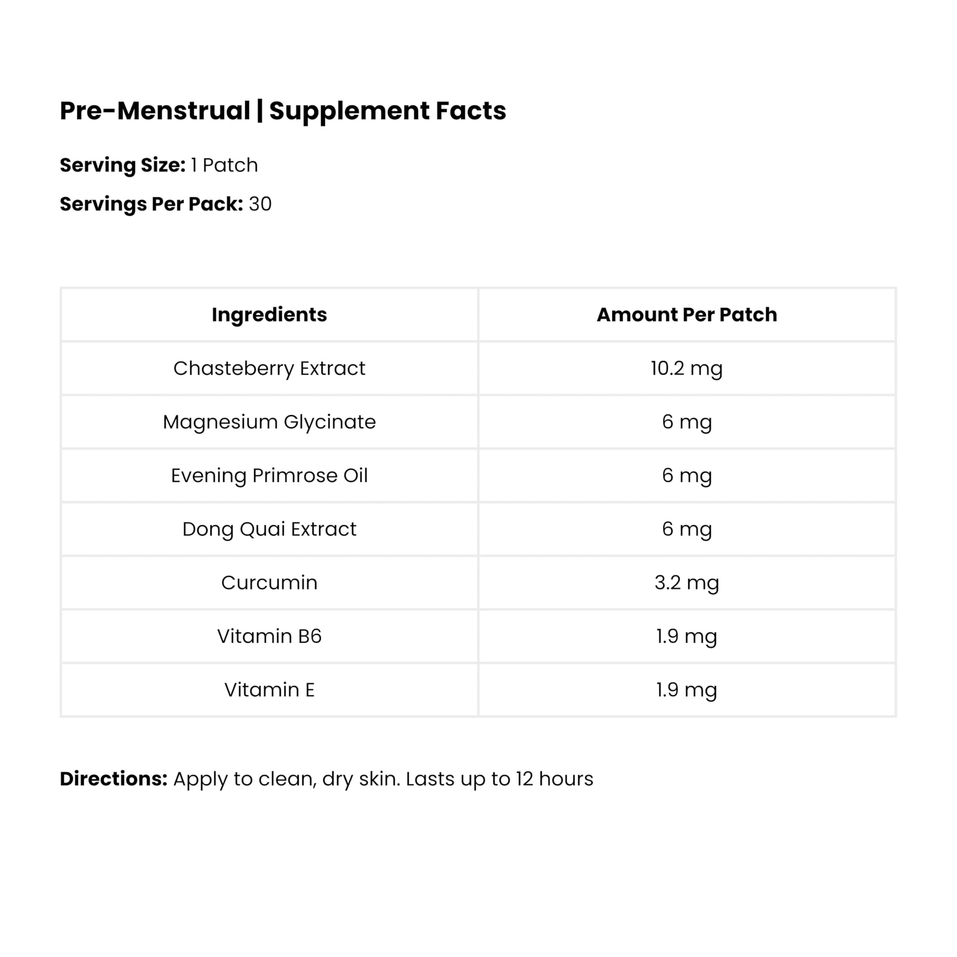 The Patch Remedy Pre Menstrual Patch | Chasteberry, Magnesium, Evening Primrose, Dong Quai, B6 & Vitamin E | 30 Patches The Patch Remedy uk supplements