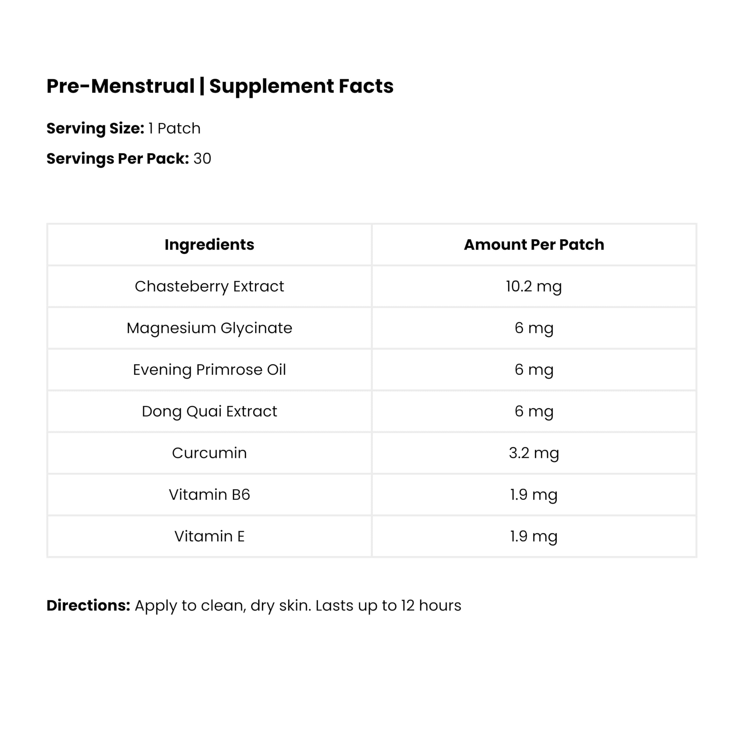 The Patch Remedy Pre Menstrual Patch | Chasteberry, Magnesium, Evening Primrose, Dong Quai, B6 & Vitamin E | 30 Patches The Patch Remedy uk supplements