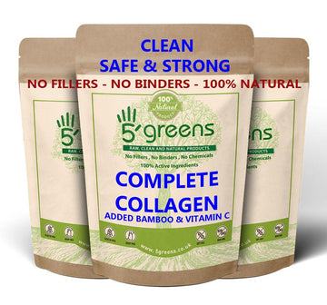 Marine Collagen Capsules 2400mg - Collagen Capsules with Bamboo & Vitamin C 5greens uk supplements