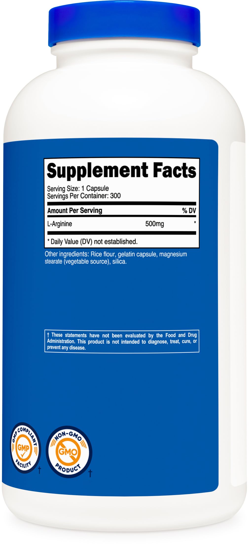 Nutricost L-Arginine 500mg, 300 Capsules - Gluten Free and Non-GMO Nutricost uk supplements