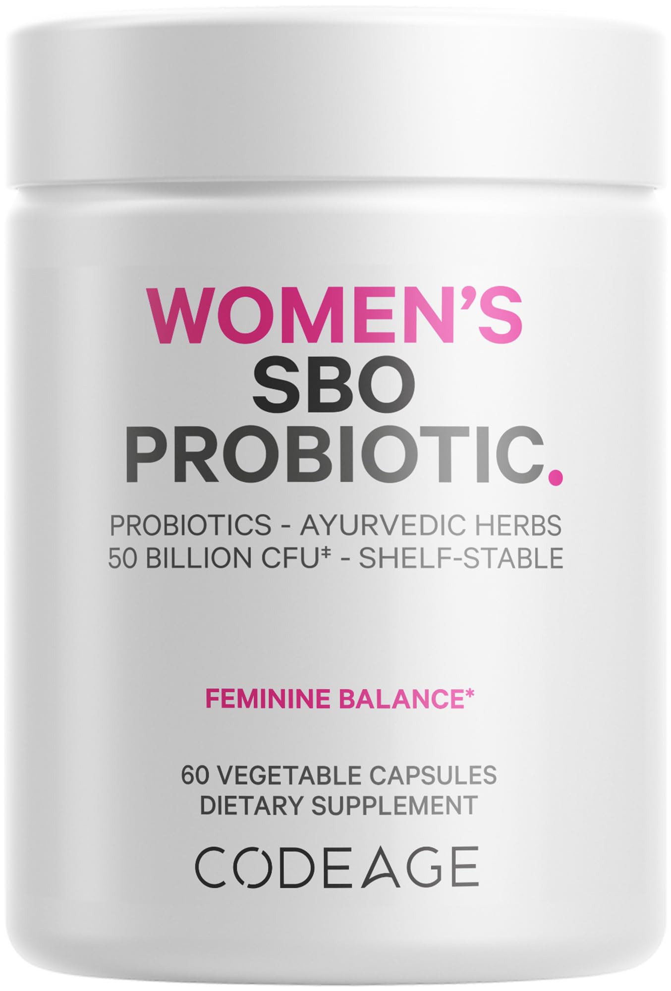 Codeage Women’s Probiotics Supplement - 50 Billion CFUs - SBO Probiotics & Prebiotics - Cranberries - Feminine Health - Fermented Botanical Blend, Whole Food Supplement - Vegan, Non-GMO - 60 Capsules Codeage uk supplements