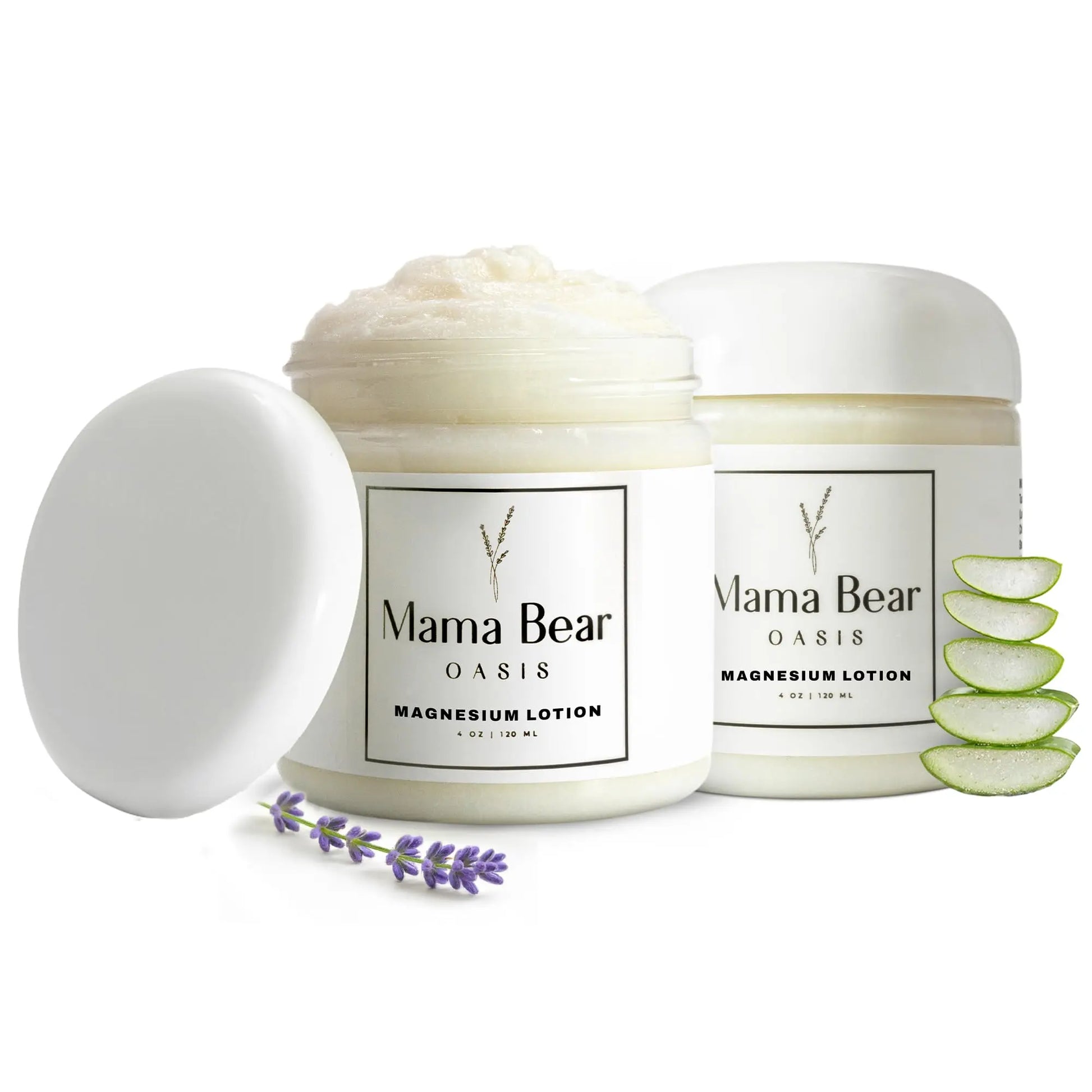 Mama Bear Oasis Lotion - Magnesium Cream - Lavender Magnesium Lotion for Foot, Hands, Legs, Toes Includes Arnica, Vitamin B6, Aloe Vera, MSM (Pack of 2) Mama Bear Oasis uk supplements