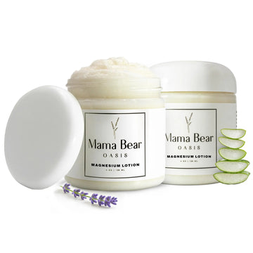 Mama Bear Oasis Lotion - Magnesium Cream - Lavender Magnesium Lotion for Foot, Hands, Legs, Toes Includes Arnica, Vitamin B6, Aloe Vera, MSM (Pack of 2) Mama Bear Oasis uk supplements