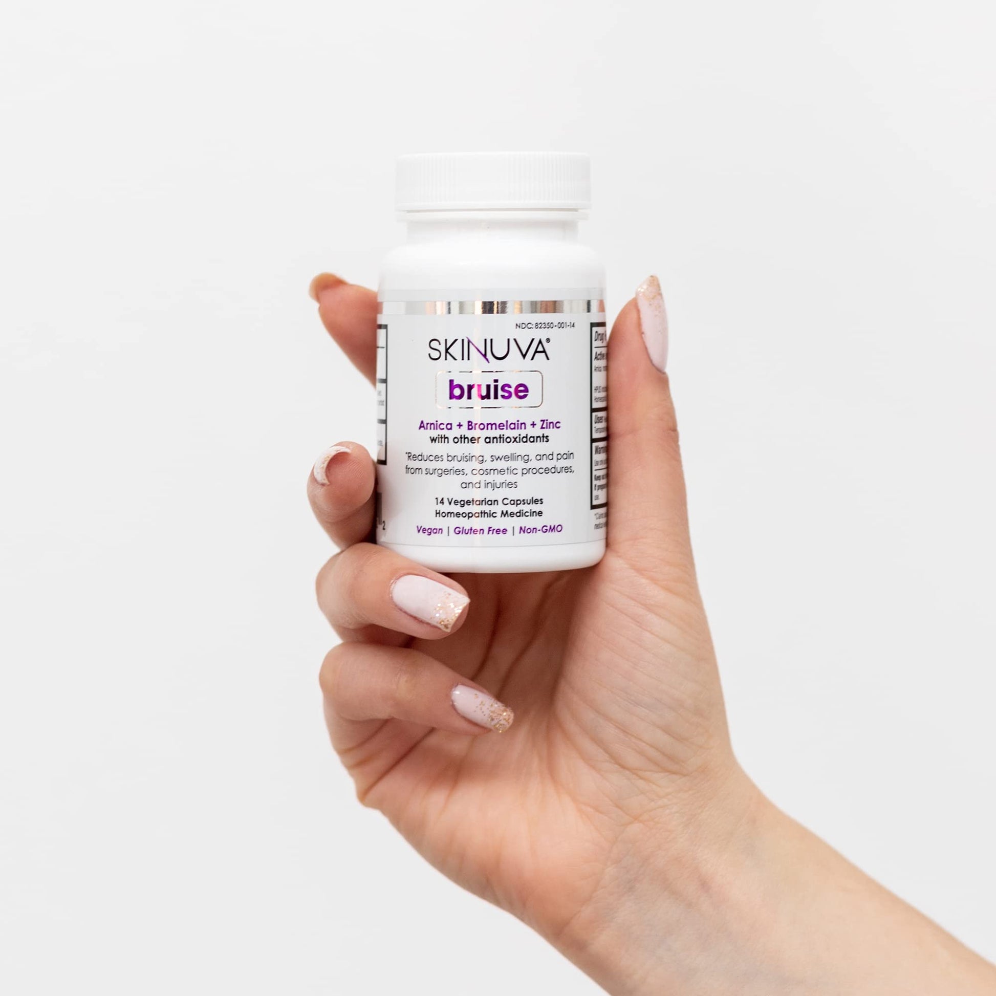Skinuva® Bruise - Supplement for Bruising and Swelling - A Homeopathic Bruise Remedy Formulated with Arnica, Bromelain & Zinc - 14 Capsules (7-Day Treatment) Skinuva uk supplements