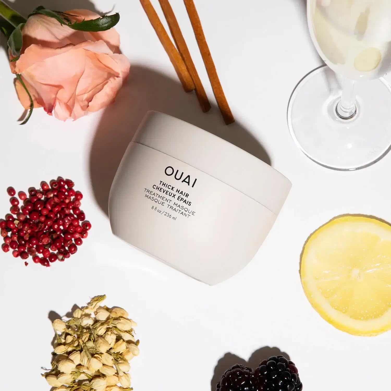 OUAI Thick Hair Mask - Treatment Masque with Almond Oil, Olive Oil, & Hydrolyzed Keratin to Restore Damaged Hair - Phthalate & Paraben Free Masque (3.4 Oz) OUAI uk supplements