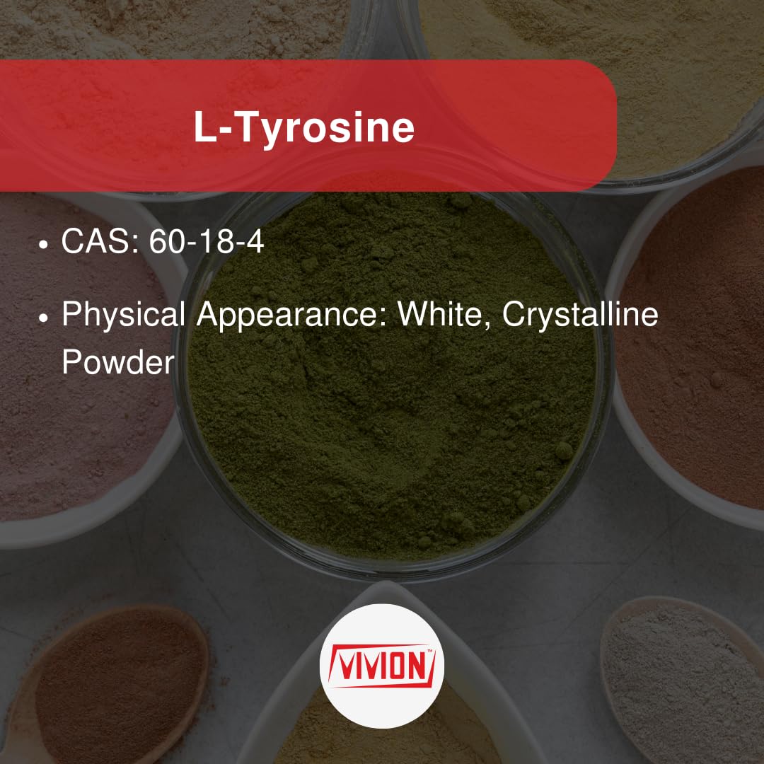 L-Tyrosine Powder 1000 Grams - Nootropic & Sports Nutrition Amino Acid - Powdered for Cognitive, Mood & Stress Support Tablet Capsule Formulations - 1 kg (2.2 lb) Vivion uk supplements