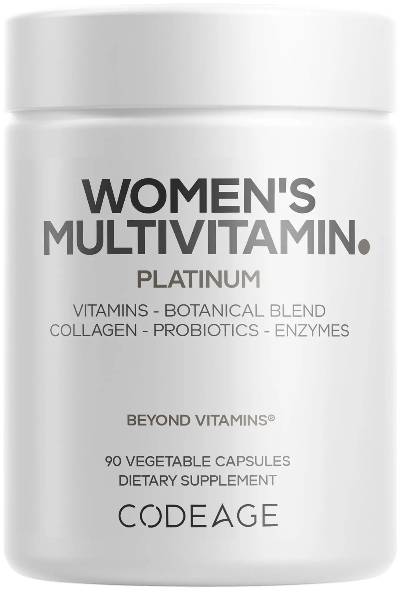 Codeage Women’s Multivitamin Platinum - Vitamins A D3 K1 K2 B12 & Minerals, CoQ10, Skin, Hair & Nails Complex, Collagen, Botanicals, Probiotics Codeage uk supplements