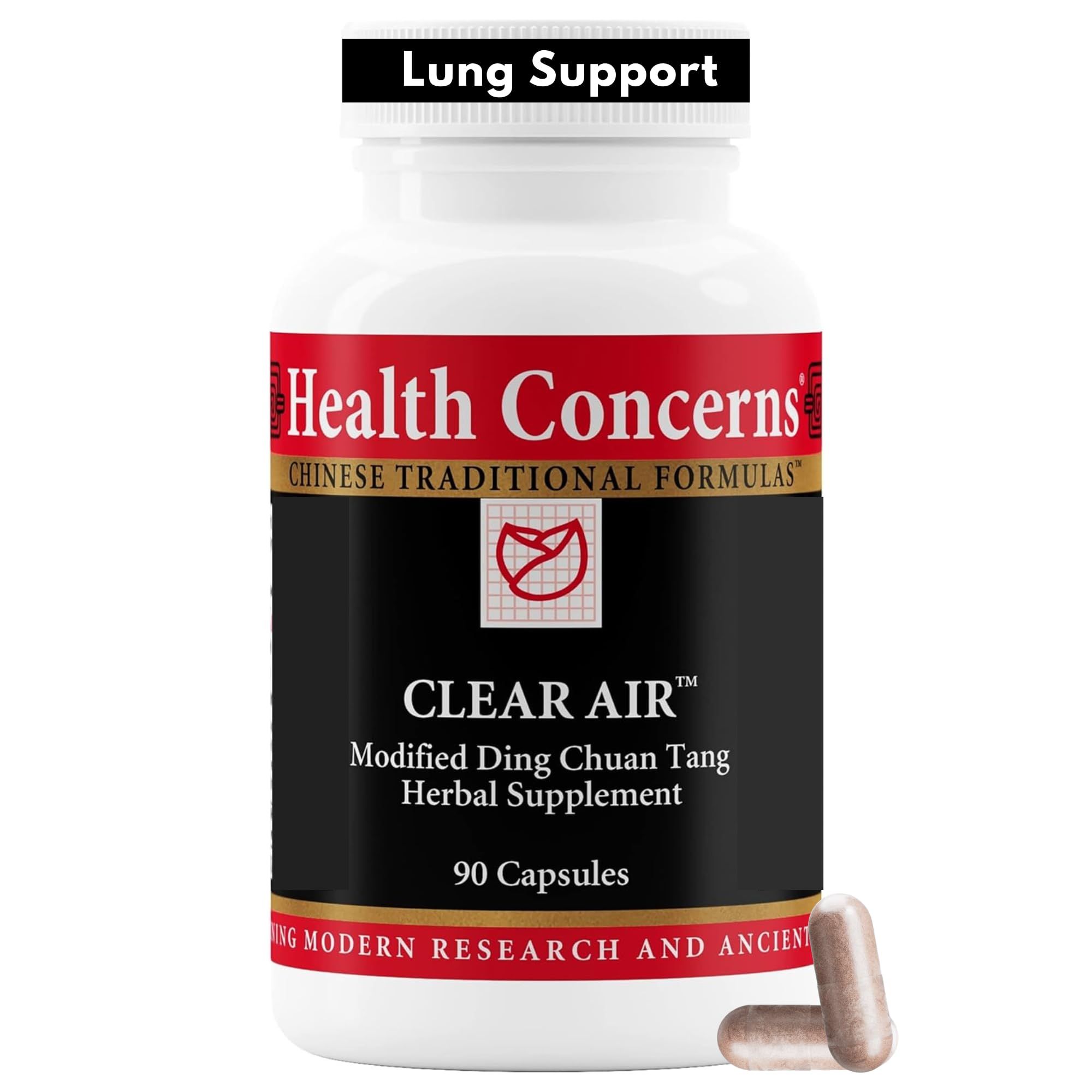 Health Concerns Clear Air - Cough & Phlegm Support Supplement - Marshmallow, Apricot, Bitter Orange, Garlic, Skullcap & More - Increases Oxygen Capacity & Reduces Mucus - 90 Capsules Health Concerns uk supplements