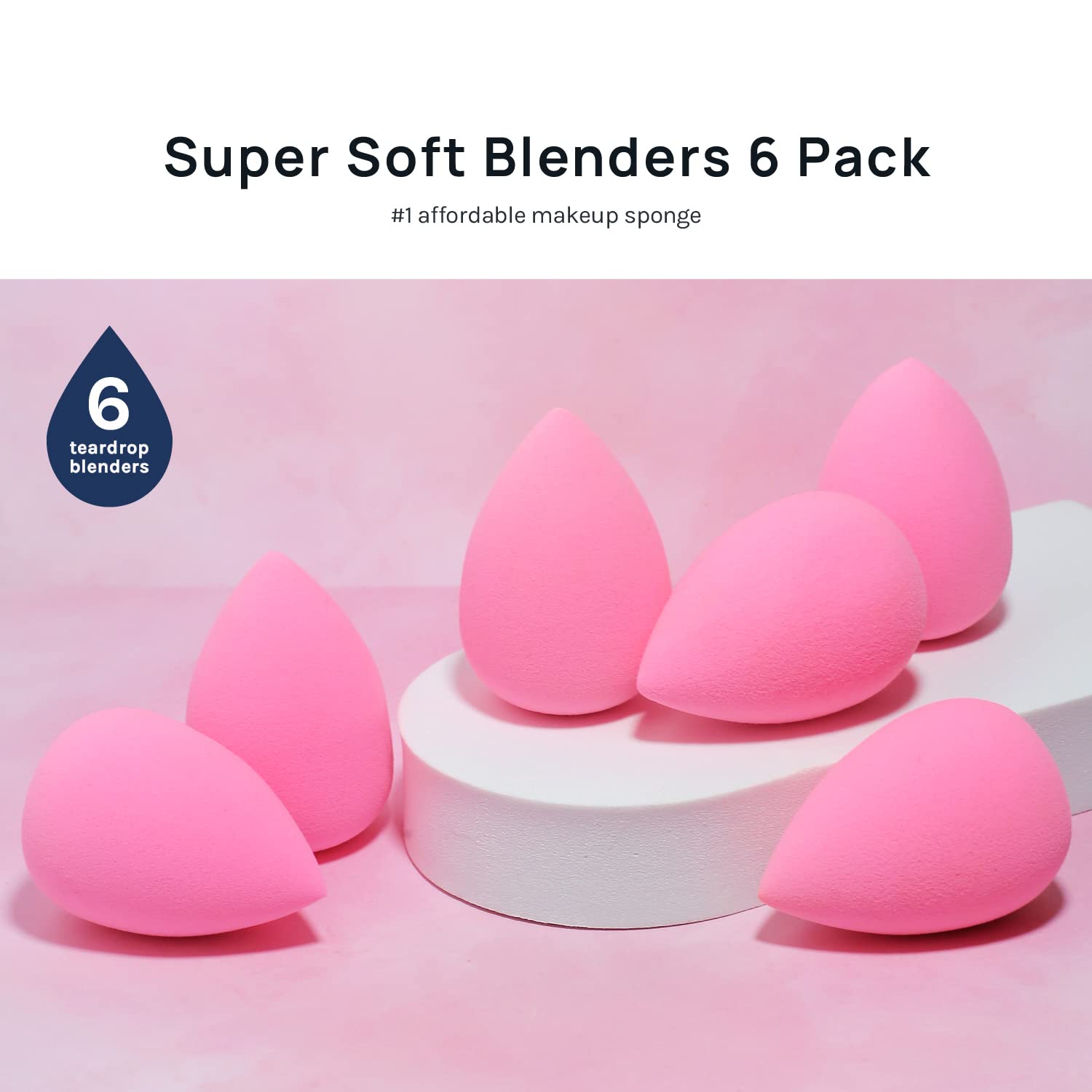 AOA Studio Collection makeup Sponge Set Latex Free and High-definition Set of 6 makeup Wonder blender For Powder Cream and Liquid, Super Soft Wonder Beauty Cosmetic AOA STUDIO uk supplements
