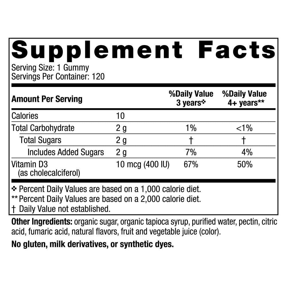 Nordic Naturals Vitamin D3 Gummies Kids, Wild Watermelon Splash - 120 Gummies - 400 IU Vitamin D3 - Bone Health, Healthy Immunity - Non-GMO, Vegetarian - 120 Servings Nordic Naturals uk supplements