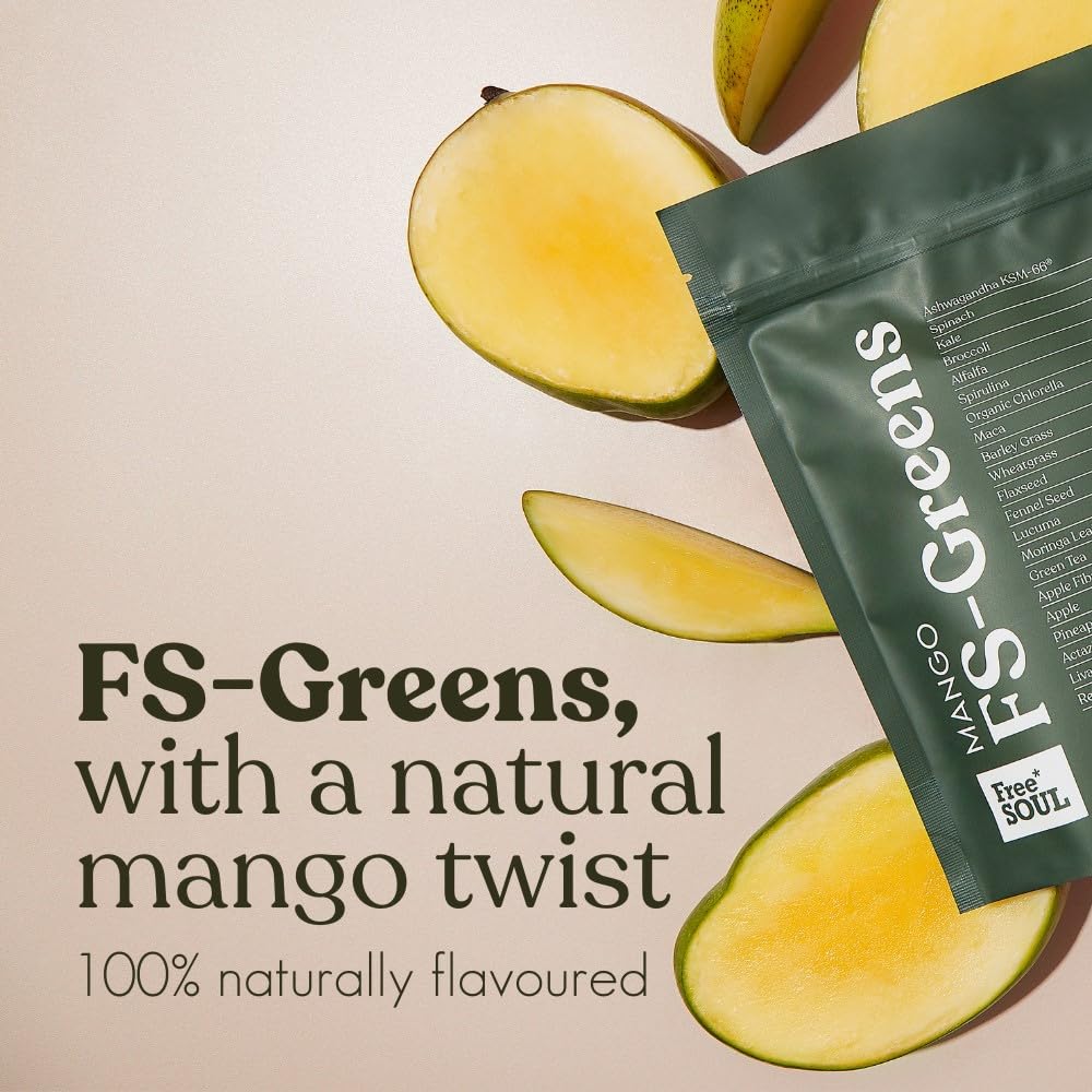 FS-Greens | 21 Advanced Greens, Superfoods, and Adaptogens Including KSM-66 Free Soul uk supplements