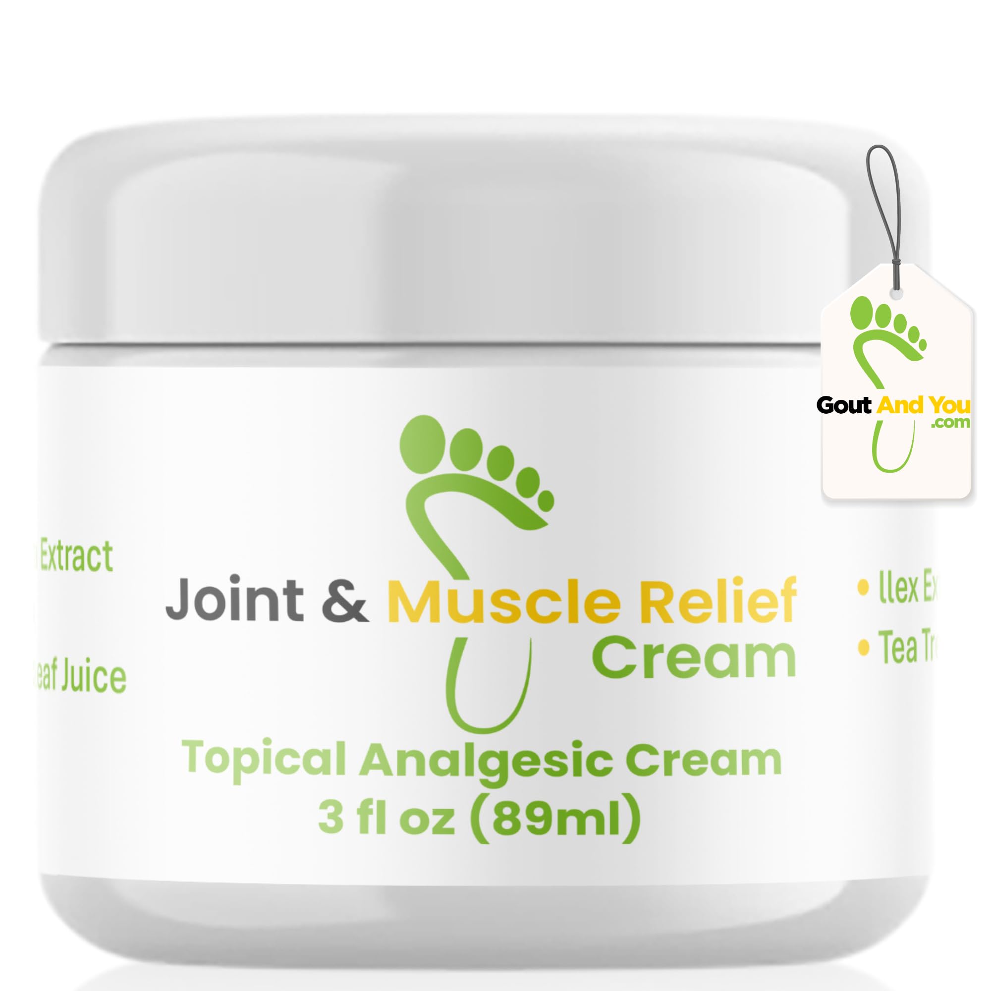 Gout and You Joint & Muscle Relief Cream - Fast Acting Joint Discomfort and Muscle Ache Relieving Rub with Arnica/Ilex Leaf Extract, Aloe Vera and Tea Tree Oil Gout and You uk supplements