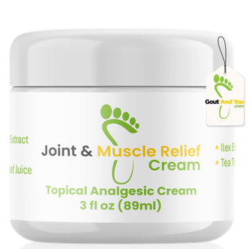 Gout and You Joint & Muscle Relief Cream - Fast Acting Joint Discomfort and Muscle Ache Relieving Rub with Arnica/Ilex Leaf Extract, Aloe Vera and Tea Tree Oil Gout and You uk supplements