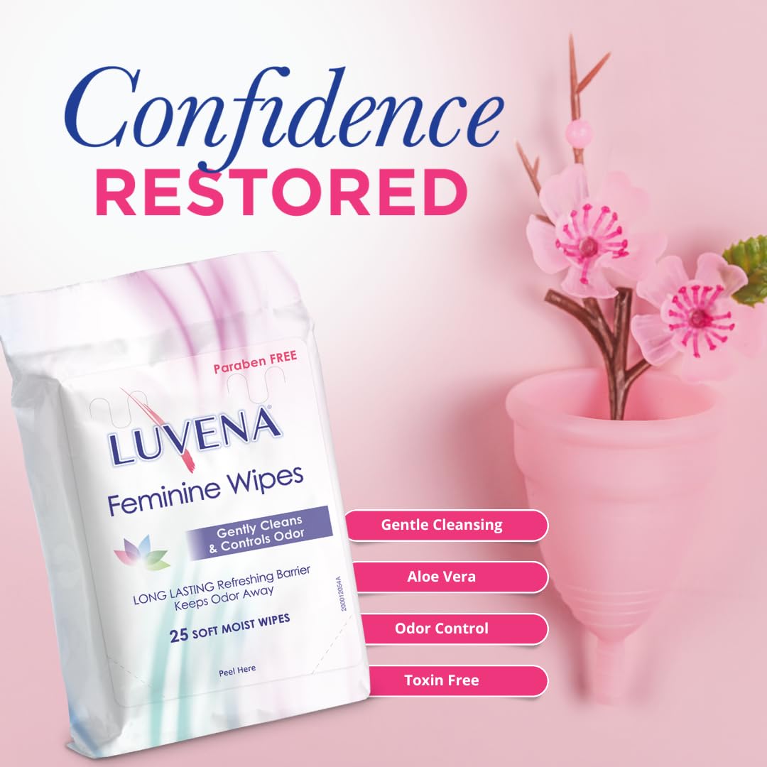Luvena Feminine Wipes - Soft Wet Wipes for Women - Refresh & Resist Odor - Gynecologist Tested LUVENA uk supplements
