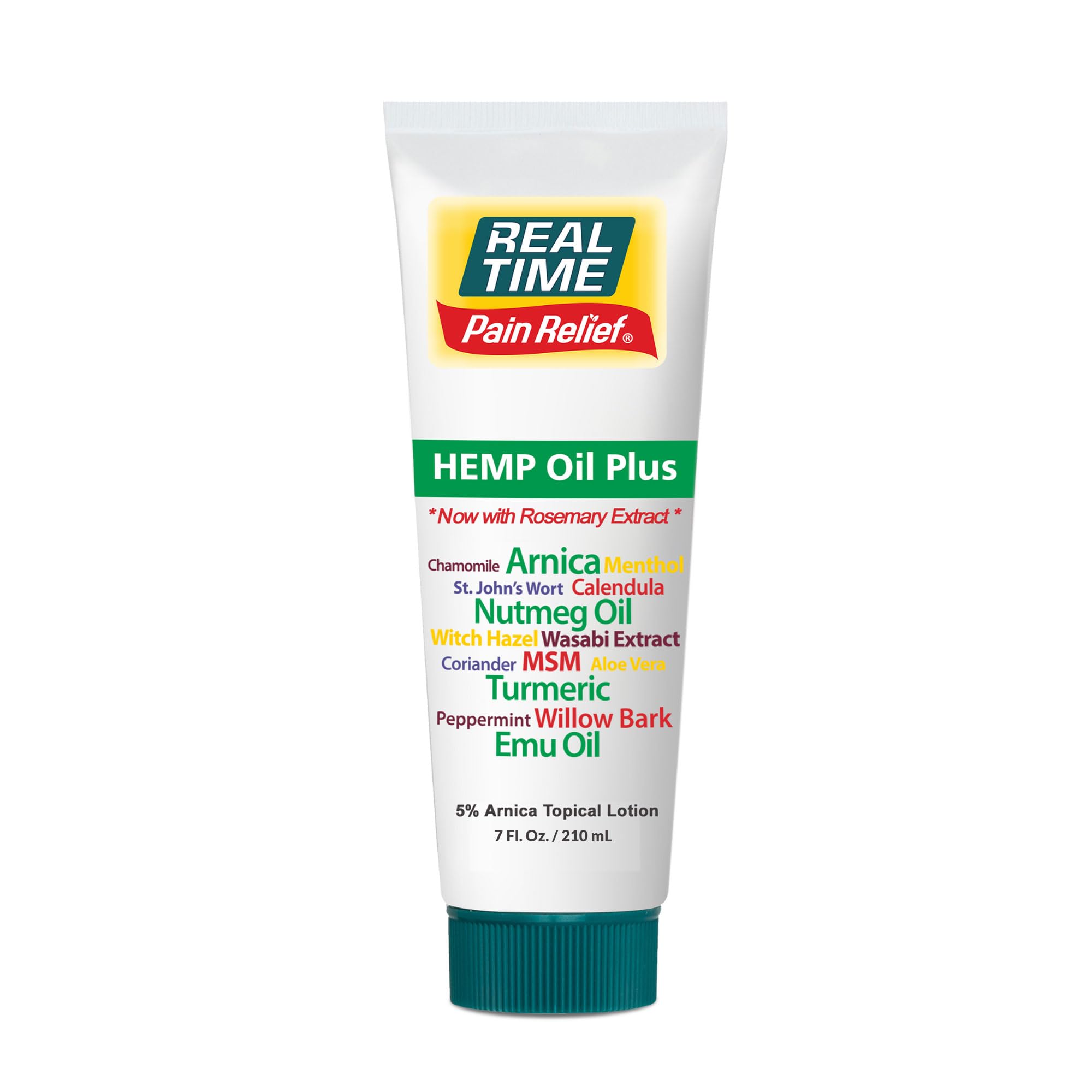 Real Time Pain Relief Hemp Oil Plus 7 oz Tube | 20 Natural Ingredients: 5% Arnica, Turmeric & More | Fast-Absorbing Lotion for Muscles, Hands, Feet, Ankles, Back, Shoulders & Knees Real Time Pain Relief uk supplements