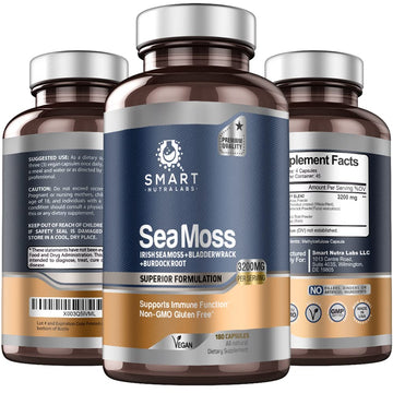 SMART NUTRA LABS Organic Sea Moss 3200MG Per Serving- 180 Vegan SMART NUTRA LABS uk supplements
