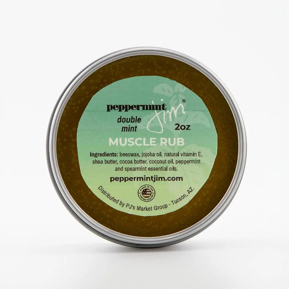 Peppermint Jim Double Mint Muscle Rub Balm 2oz, Fast Absorbing Cooling Relief Cream with Peppermint & Spearmint Oils, Non Greasy Soothing Balm for Sore Muscles, Back, Neck & Joints - Plant Based Peppermint Jim uk supplements