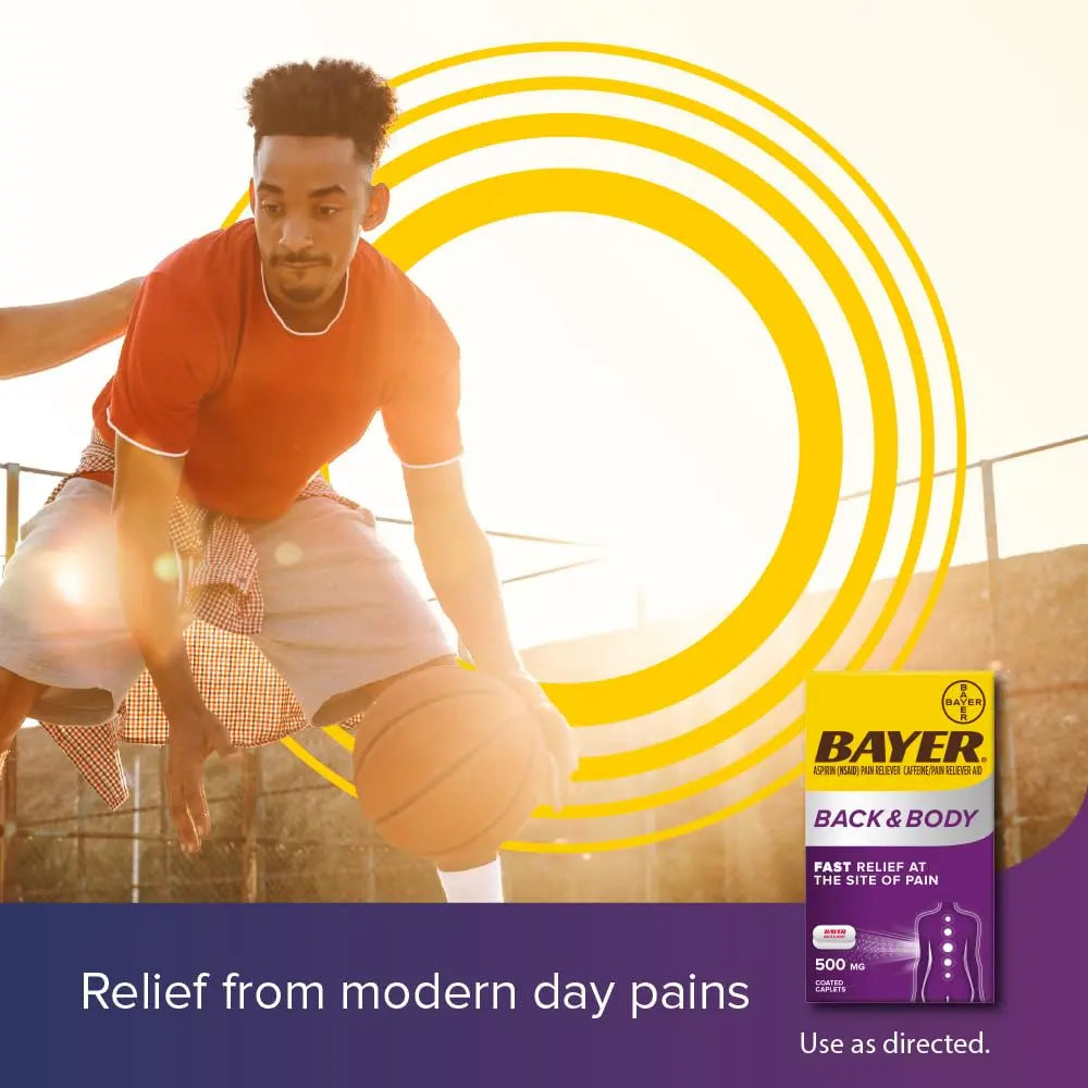 Bayer Extra Strength 500mg Aspirin Plus Caffeine for Powerful Pain Relief, 200 Coated Caplets Bayer uk supplements