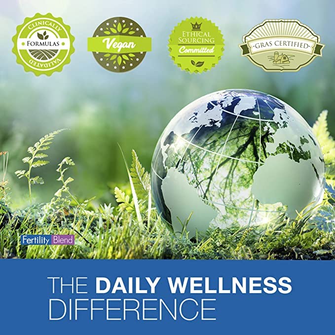 One Month Supply Each-FERTILITY BLEND Supplement for MEN (60 Tablets) and FERTILITY BLEND Supplement for WOMEN (90 Tablets).by The Daily Wellness Co. Fertility Blend uk supplements