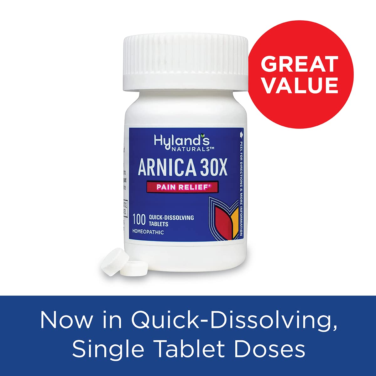 Hyland's Arnica Montana 30x Tablets, Natural Relief of Bruises, Swelling and Muscle Soreness, Quick Dissolving Tablets (Pack of 1, 50 Count Total) Hyland's uk supplements