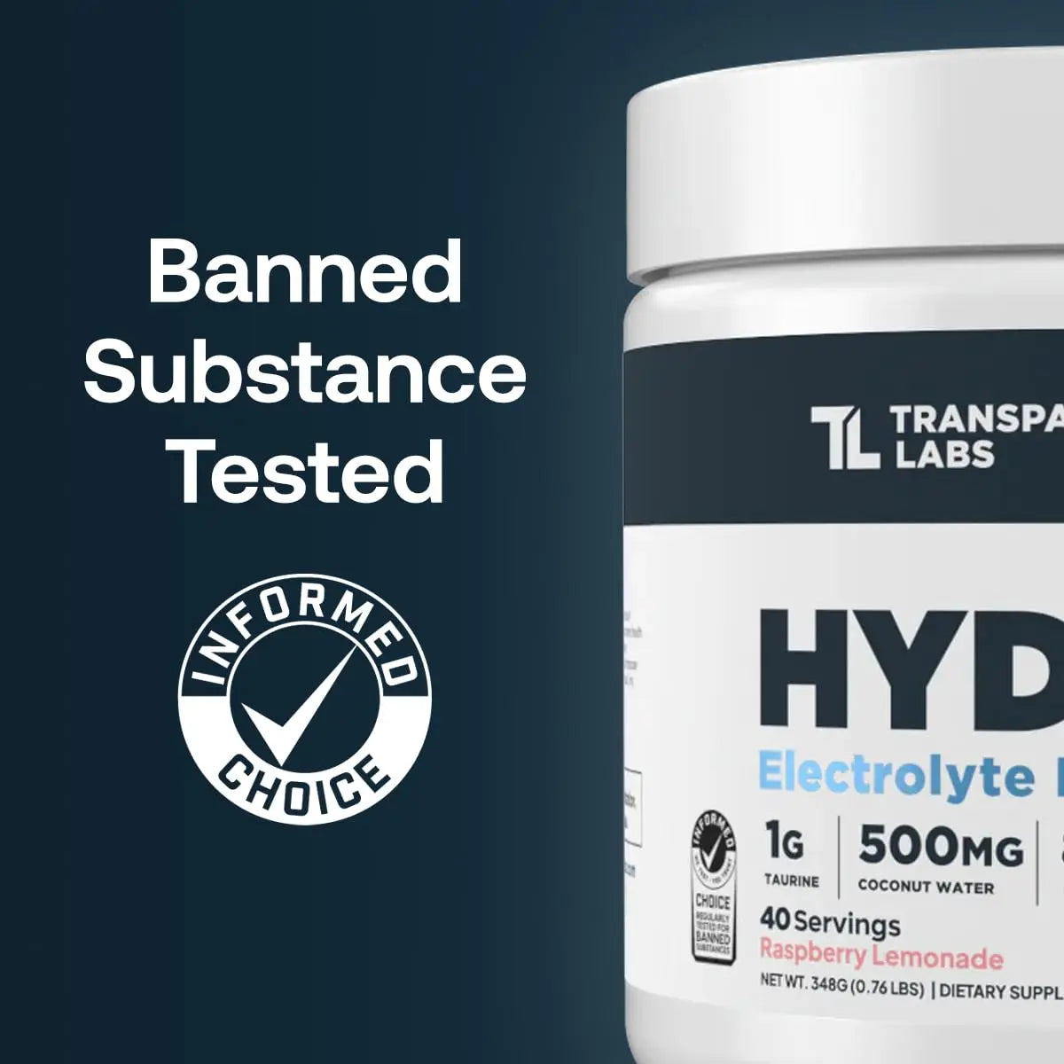 Transparent Labs Hydrate Naturally Sweetened Electrolytes Powder - Hydration Powder Electrolytes with Coconut Water, Calcium, Taurine, & Potassium Transparent Labs uk supplements