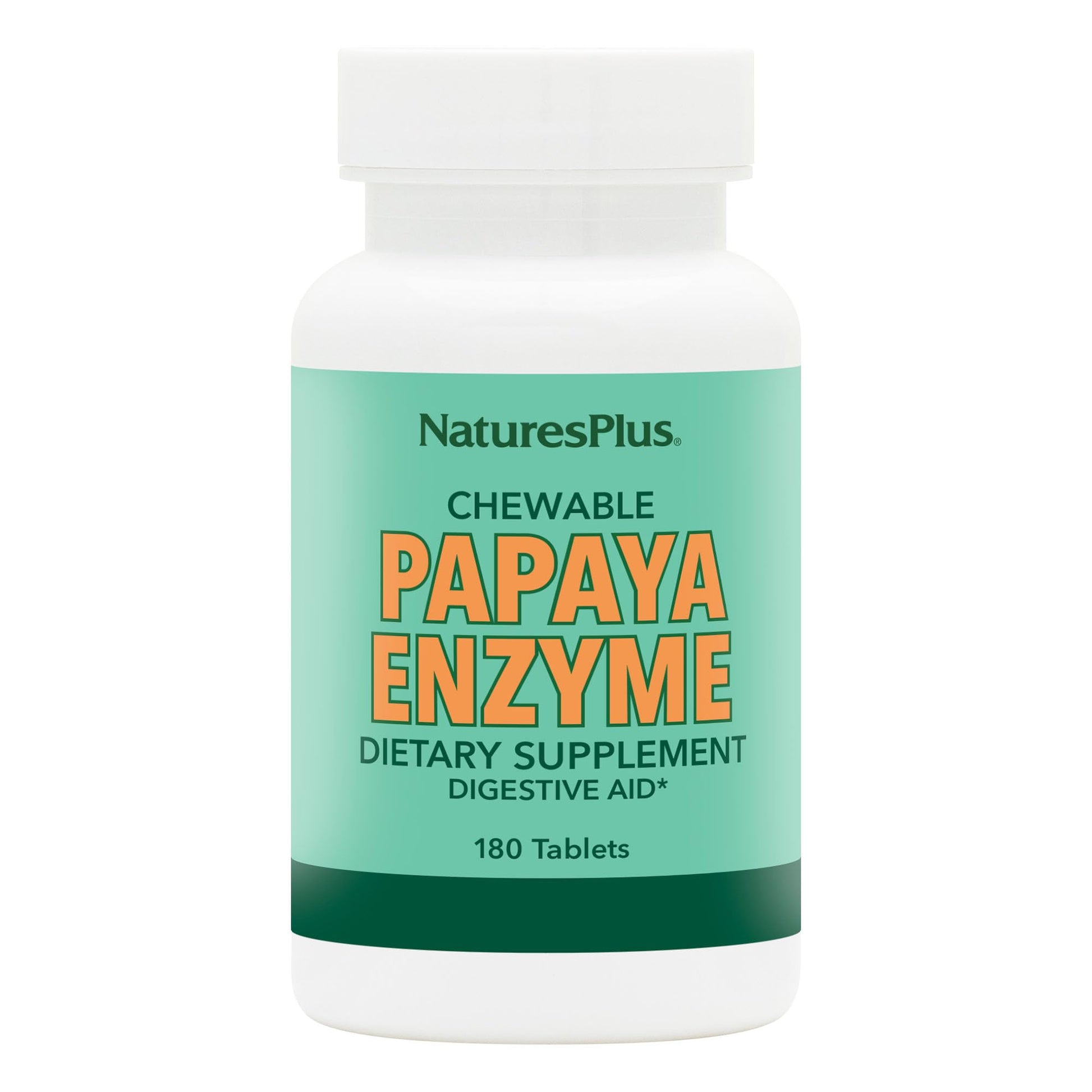 NaturesPlus Papaya Enzyme - 180 Chewable Tablets - Digestive Aid Supplement with Amylase & Protease - Helps Reduce Gas, Bloating, Stomach Upset & Discomfort - Vegan, Gluten Free - 180 Servings NaturesPlus uk supplements