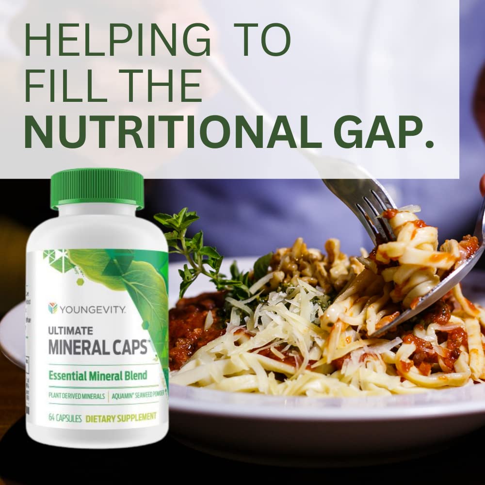 Youngevity Ultimate Mineral Caps™ - 70+ Essential Full Spectrum Trace Minerals - Nutrient-Dense, Derived from Humic & Aquamin Seaweed (64 Capsule) Youngevity uk supplements
