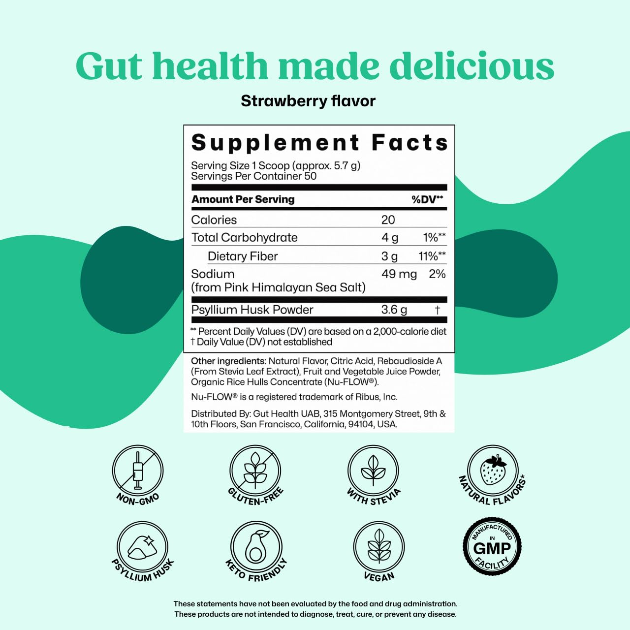 ColonBroom Psyllium Husk Powder - Colon Cleanse for Bloating Relief & Gut Health - Fiber Powder Drink - Easy to Mix - Vegan, Gluten Free, Non-GMO - Strawberry (50 Servings) ColonBroom uk supplements