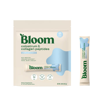 Bloom Nutrition Bovine Colostrum Powder Packet, Gut Health, Immune Support, Hair Growth & Beauty Supplement, Gluten Free, Sugar Free | Unflavored, 15 Servings Bloom Nutrition uk supplements